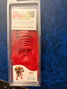 PAWZ Small Red Rubber Dog Boots - Pack of 12